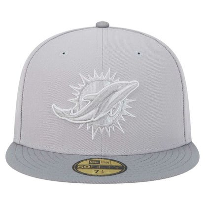 Miami Dolphins New Era Iron Cloud 59FIFTY Fitted Hat - Gray/Graphite sale