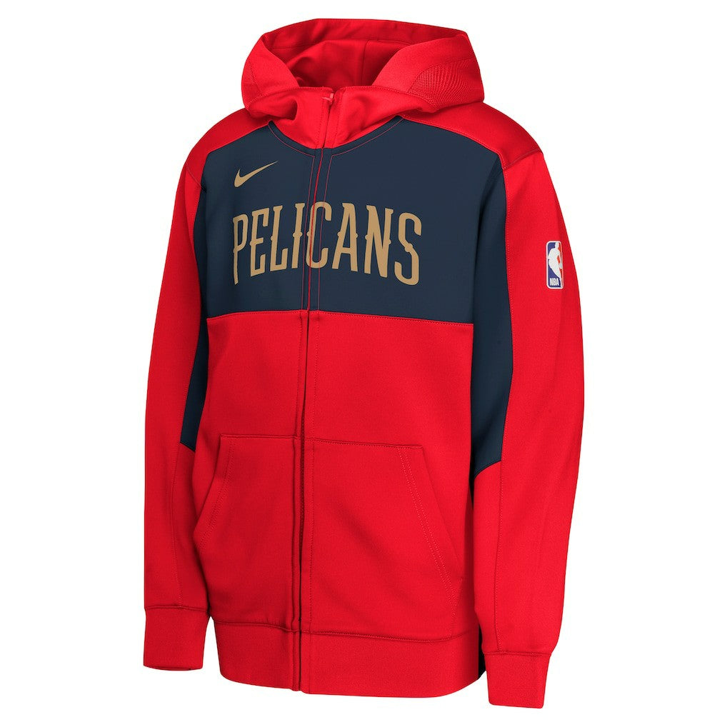 New Orleans Pelicans Youth Authentic On-Court Showtime Performance Full-Zip Hoodie - Red/Navy | Nike discount