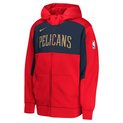 New Orleans Pelicans Youth Authentic On-Court Showtime Performance Full-Zip Hoodie - Red/Navy | Nike discount