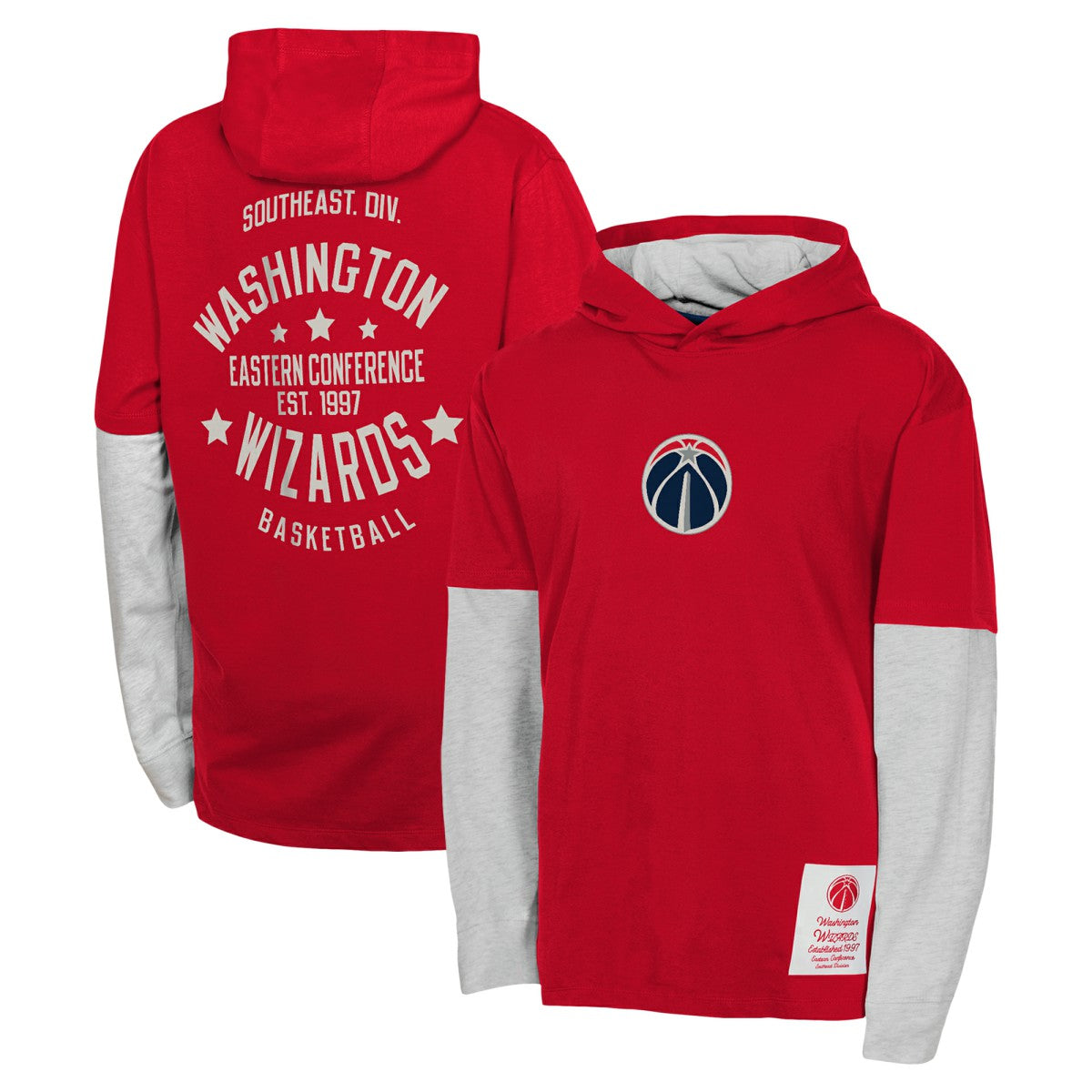 Washington Wizards Youth Small Ball Long Sleeve Hoodie T-Shirt - Red cheap