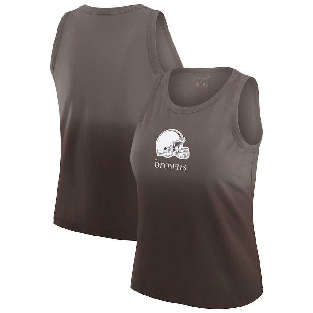 Cleveland Browns WEAR by Erin Andrews x Gracie Hunt Women's Ombre Tank Top - Brown outlet