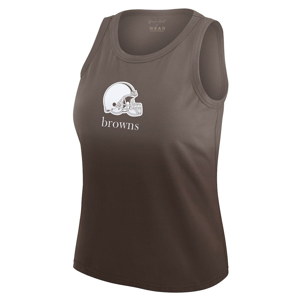 Cleveland Browns WEAR by Erin Andrews x Gracie Hunt Women's Ombre Tank Top - Brown outlet