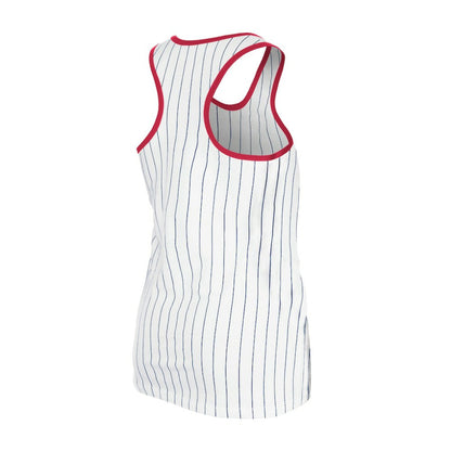 Cleveland Guardians Women's Gameday Pinstripe Tank Top - White | New Era