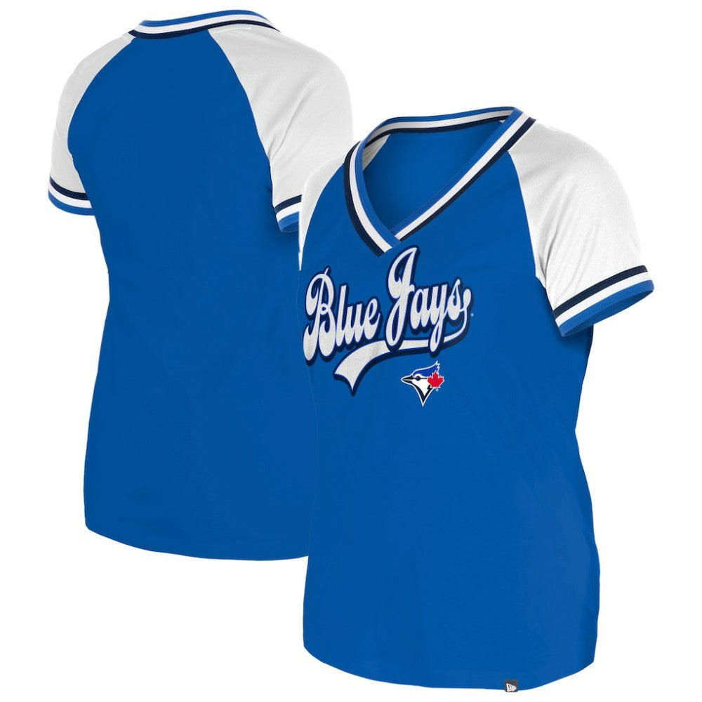 Toronto Blue Jays Women's Gameday Raglan V-Neck T-Shirt - Royal | New Era