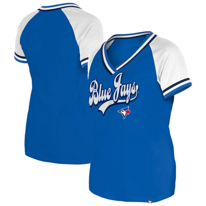 Toronto Blue Jays Women's Gameday Raglan V-Neck T-Shirt - Royal | New Era