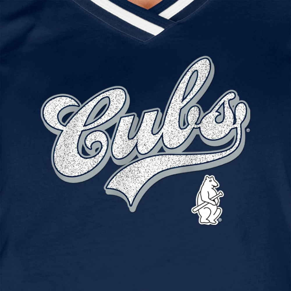 Chicago Cubs Women's Gameday Raglan V-Neck T-Shirt - Navy | New Era
