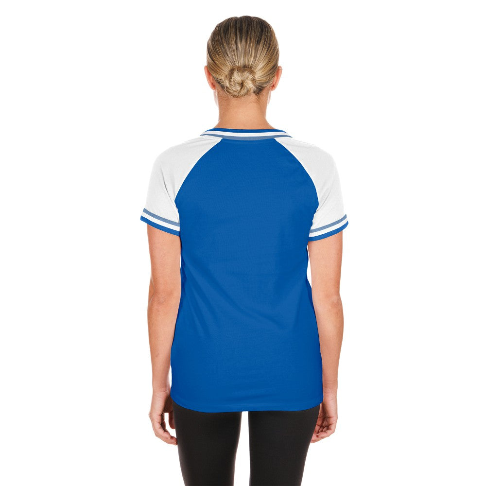 Kansas City Royals Women's Gameday Raglan V-Neck T-Shirt - Royal | New Era