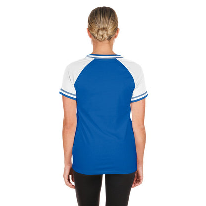 Kansas City Royals Women's Gameday Raglan V-Neck T-Shirt - Royal | New Era