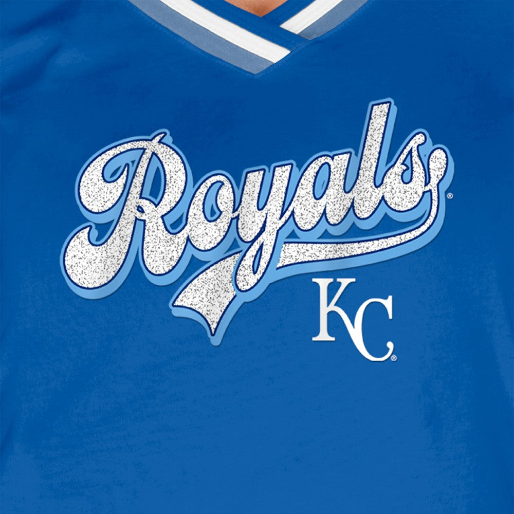 Kansas City Royals Women's Gameday Raglan V-Neck T-Shirt - Royal | New Era