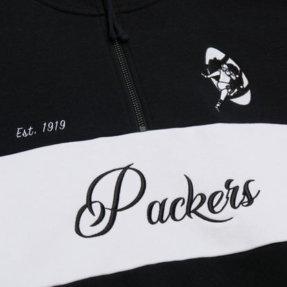 Green Bay Packers Women's Quarter-Zip Jacket - Black discount