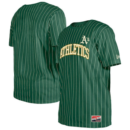 Athletics Throwback Pinstripe T-Shirt - Green | New Era