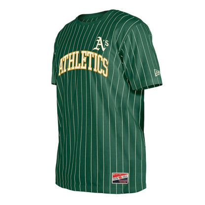 Athletics Throwback Pinstripe T-Shirt - Green | New Era