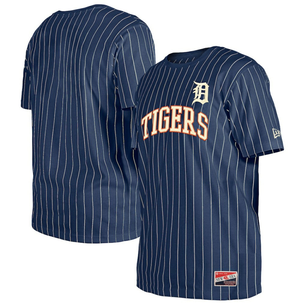 Detroit Tigers Throwback Pinstripe T-Shirt - Navy | New Era