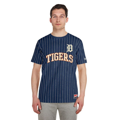Detroit Tigers Throwback Pinstripe T-Shirt - Navy | New Era