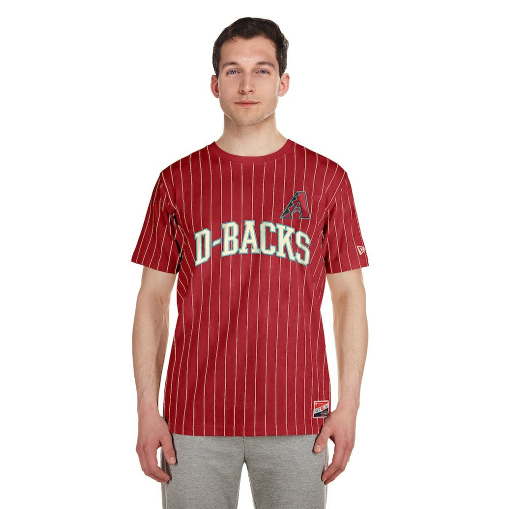 Arizona Diamondbacks Throwback Pinstripe T-Shirt - Red | New Era