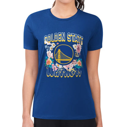 Golden State Warriors G-III 4Her by Carl Banks Women's Super-Slim Fit Lightweight Flowers Team Logo Graphic T-Shirt sale - Royal shop