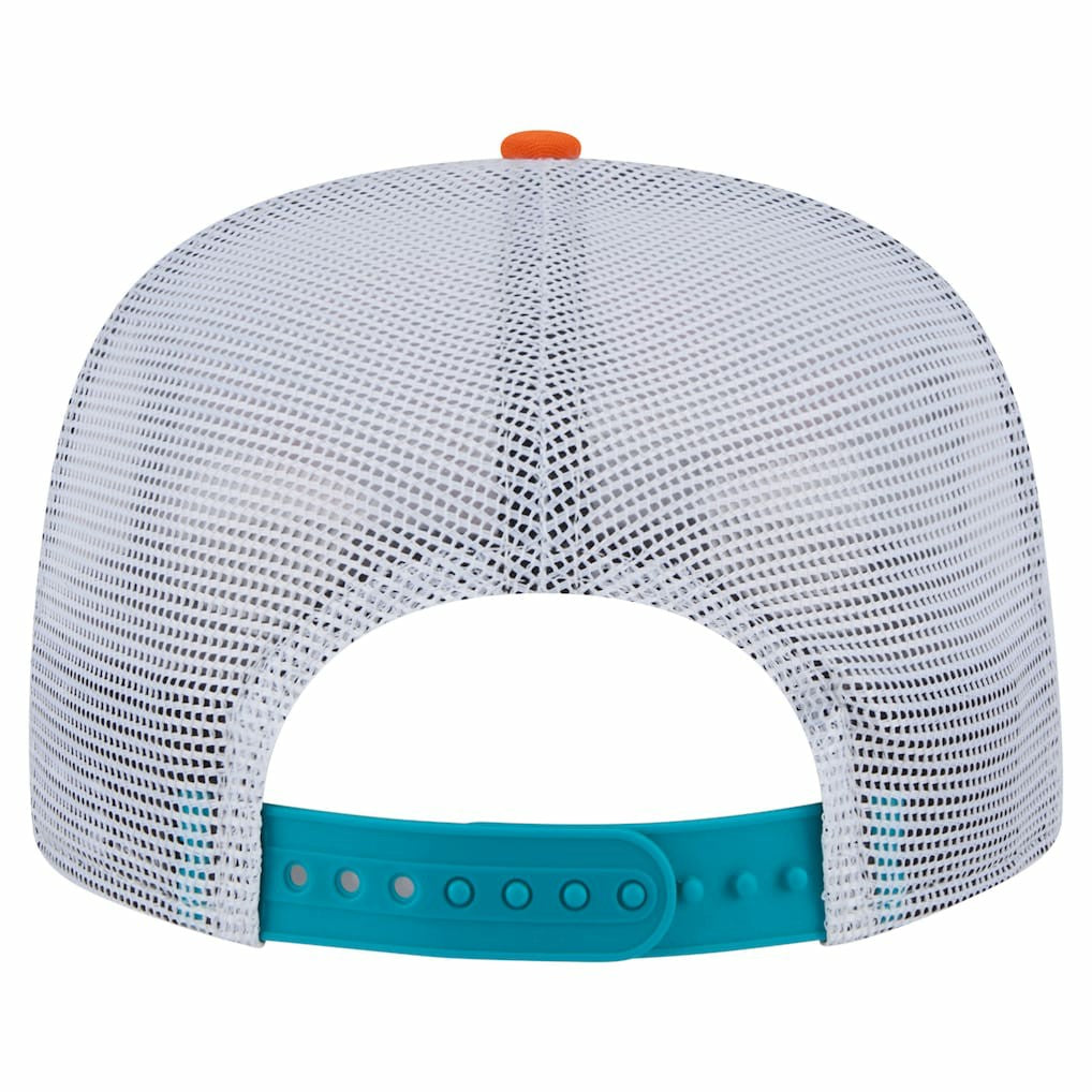 Miami Dolphins New Era Throwback Dye Golfer Snapback Hat - Orange/Aqua outlet