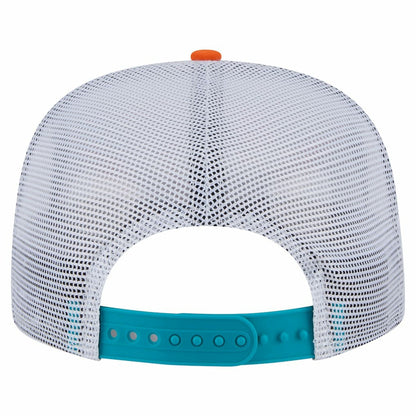 Miami Dolphins New Era Throwback Dye Golfer Snapback Hat - Orange/Aqua outlet
