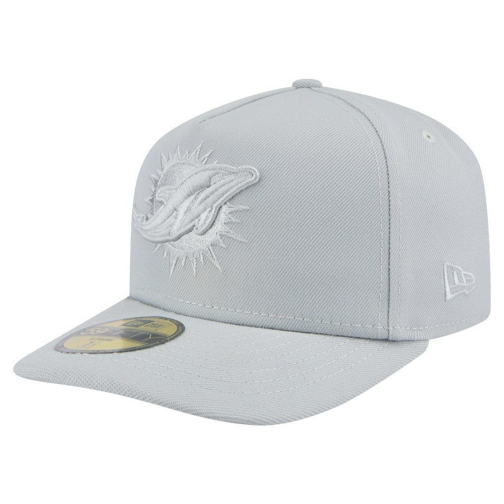 Miami Dolphins New Era Color Pack A-Frame 59FIFTY Fitted Hat - Gray for sale