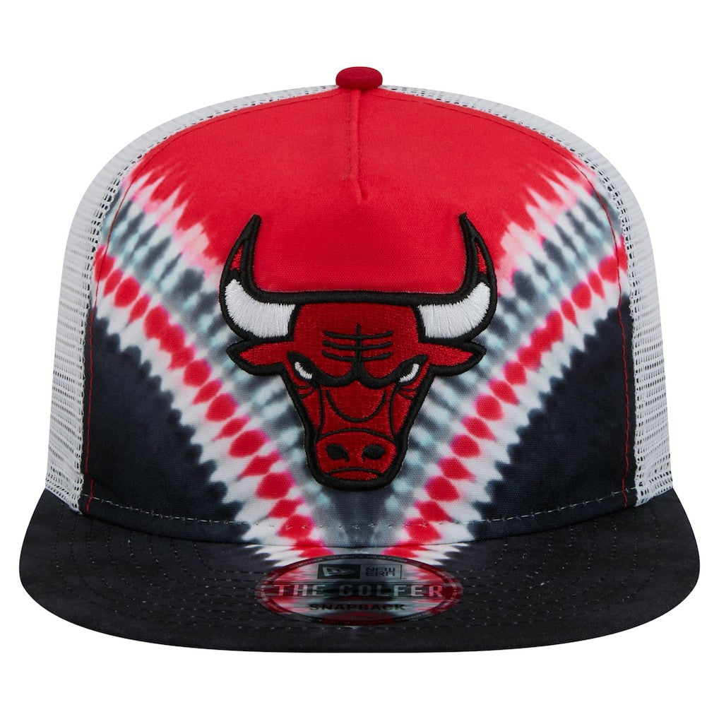 Chicago Bulls Throwback Dye Golfer Snapback Hat - Black/Red | New Era sale