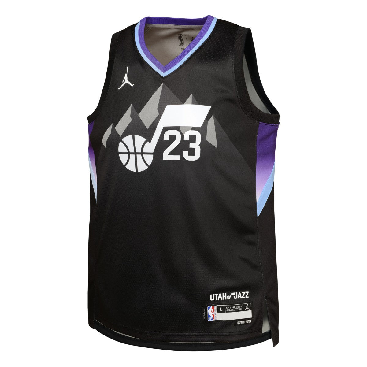 Lauri Markkanen Utah Jazz Jordan Brand Youth Swingman Jersey - Statement Edition - Black for sale