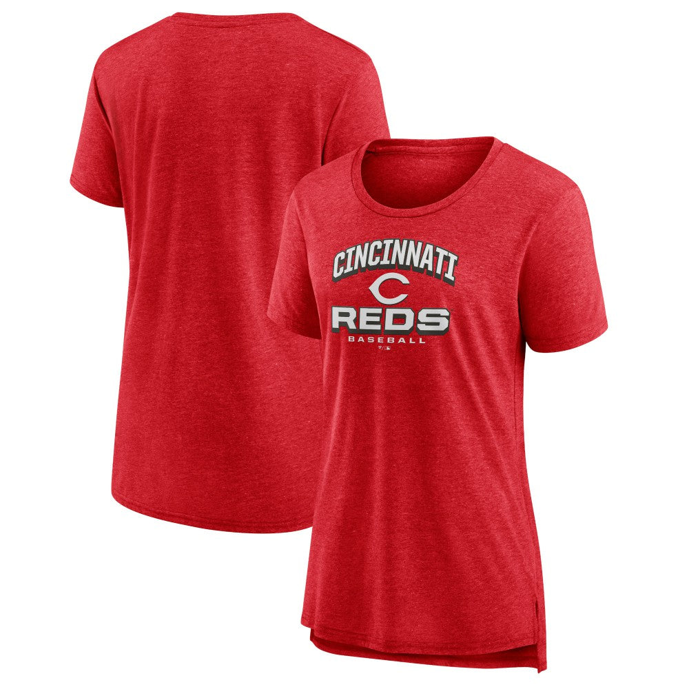 Cincinnati Reds Women's Arch Tri-Blend T-Shirt - Red