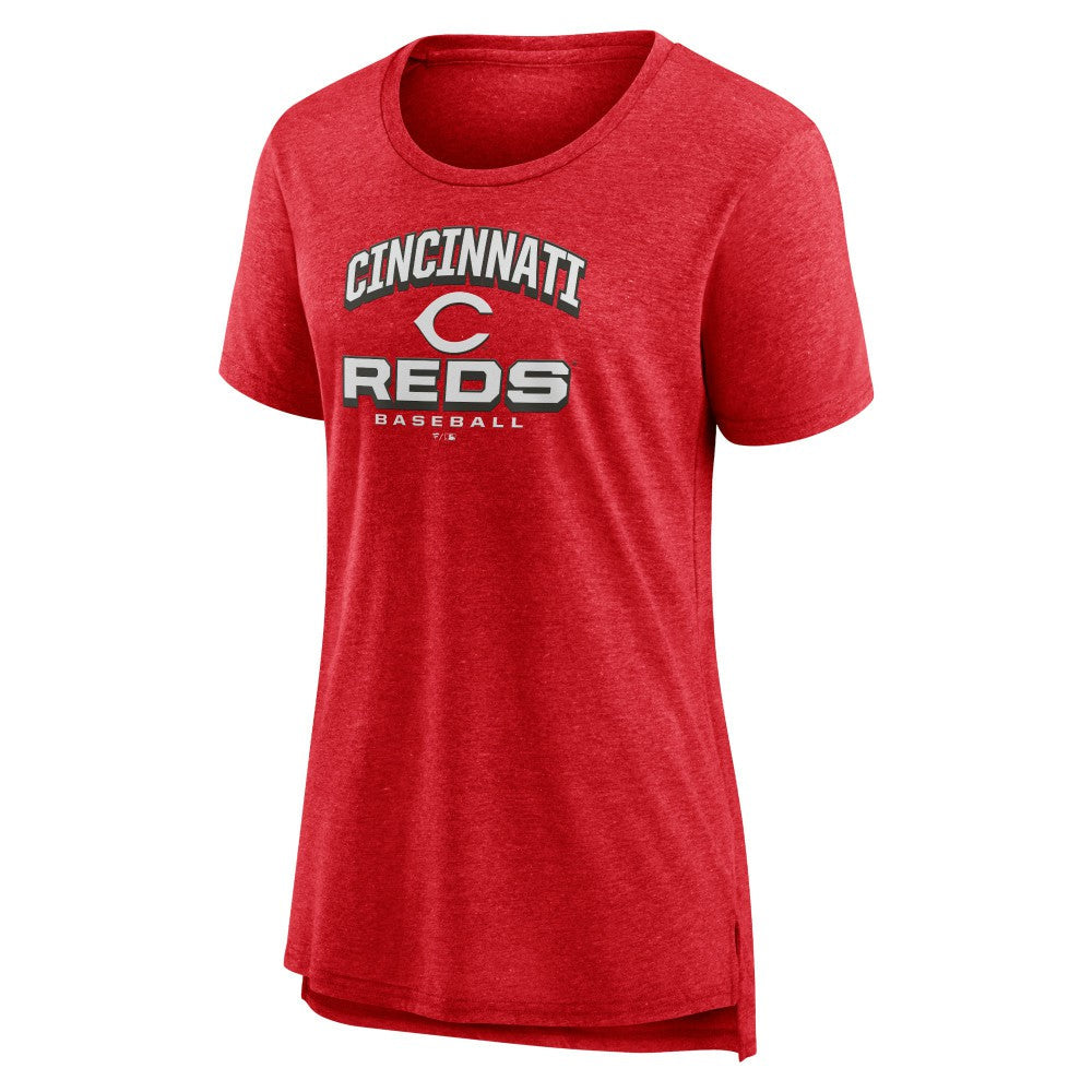 Cincinnati Reds Women's Arch Tri-Blend T-Shirt - Red