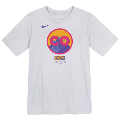 Colorado Rockies Preschool 2025 City Connect Logo T-Shirt - White | Nike