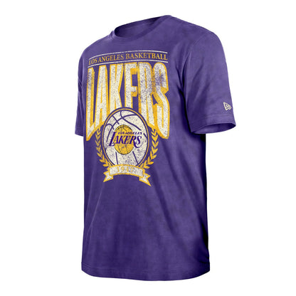 Los Angeles Lakers Throwback Vintage Boxy Mineral Wash T-Shirt - Purple | New Era outlet