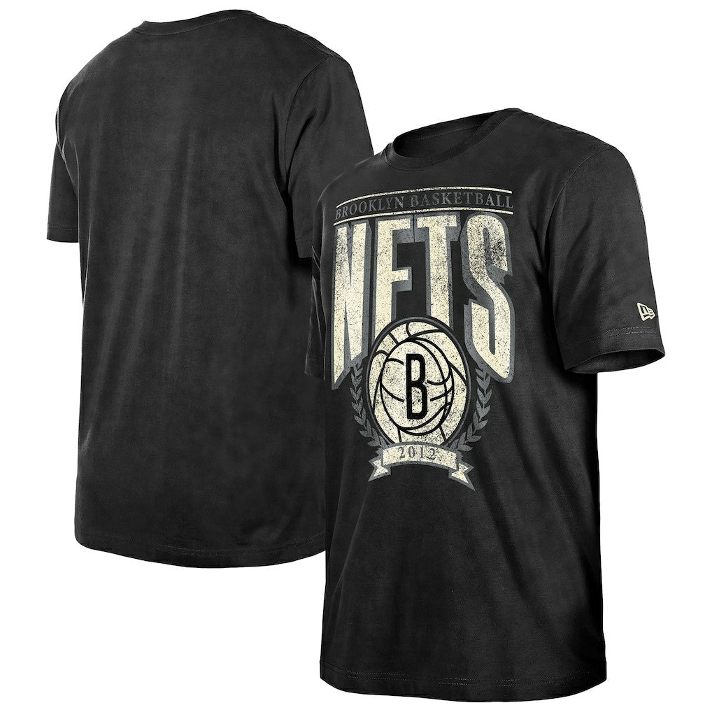 Brooklyn Nets Throwback Vintage Boxy Mineral Wash T-Shirt - Black | New Era shop