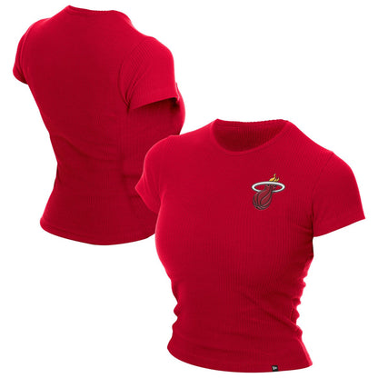 Miami Heat Women's Leisure Collection Baby Doll Cropped T-Shirt - Dark Red | New Era outlet
