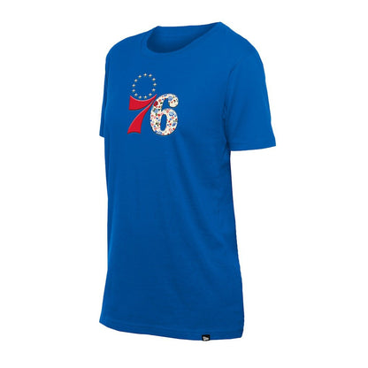 Philadelphia 76ers Women's Glam Game Flower T-Shirt - Royal | New Era cheap