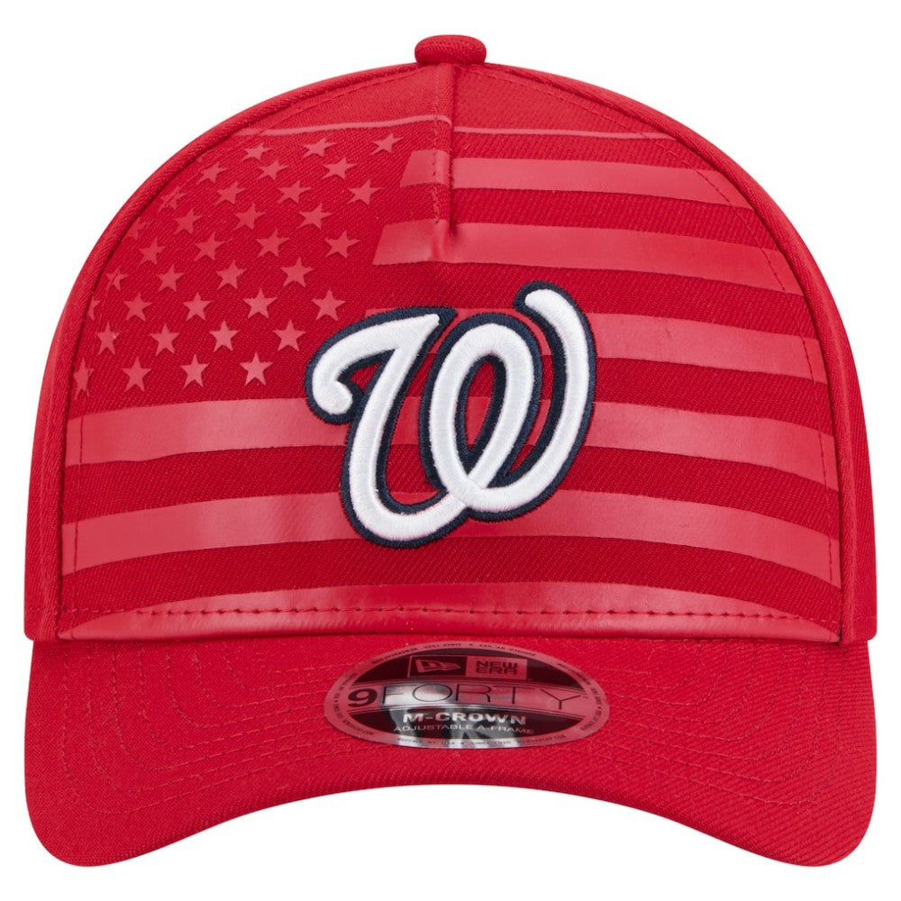 Washington Nationals American Flag 9FORTY M-Crown A-Frame Adjustable Hat - Red | New Era