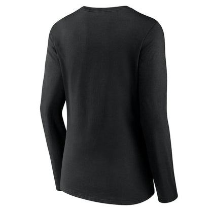 Baltimore Orioles Women's Fastball Long Sleeve V-Neck T-Shirt - Black