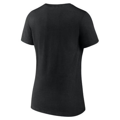 Cincinnati Reds Women's Fastball V-Neck T-Shirt - Black