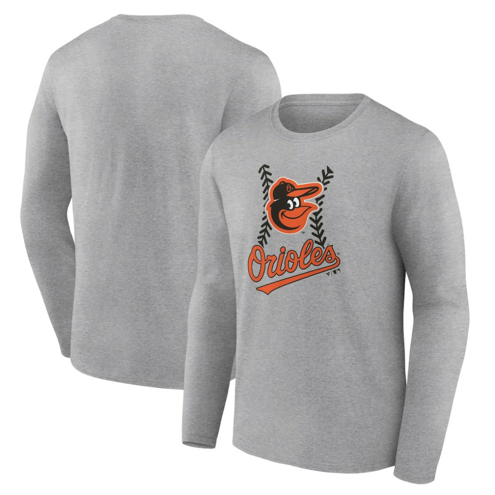 Baltimore Orioles Fastball Long Sleeve T-Shirt - Gray
