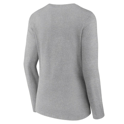 Detroit Tigers Women's Fastball Long Sleeve V-Neck T-Shirt - Gray