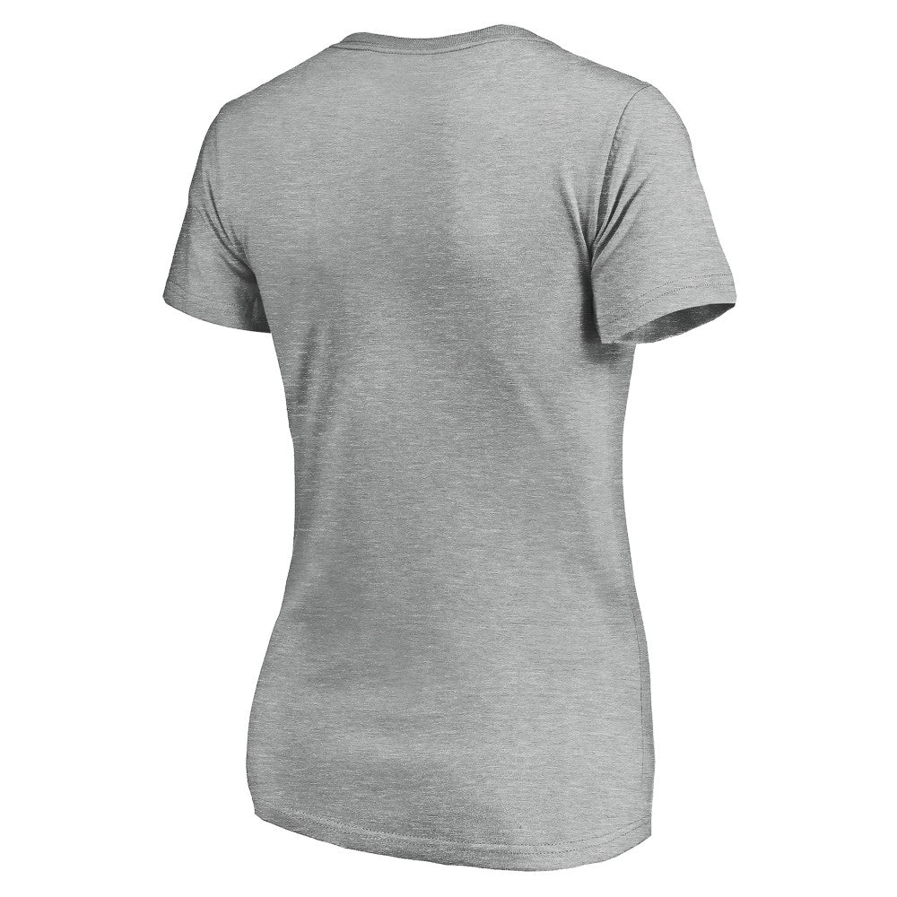 Cincinnati Reds Women's Evanston Stencil V-Neck T-Shirt - Gray