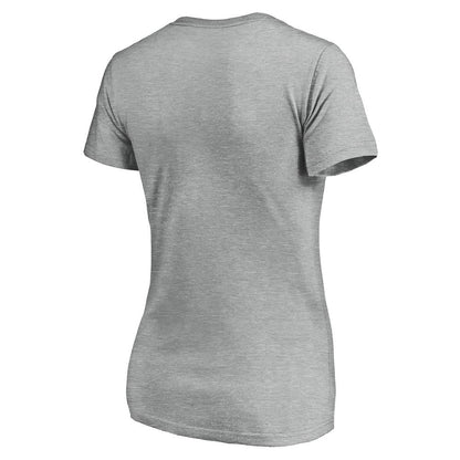 Cincinnati Reds Women's Evanston Stencil V-Neck T-Shirt - Gray