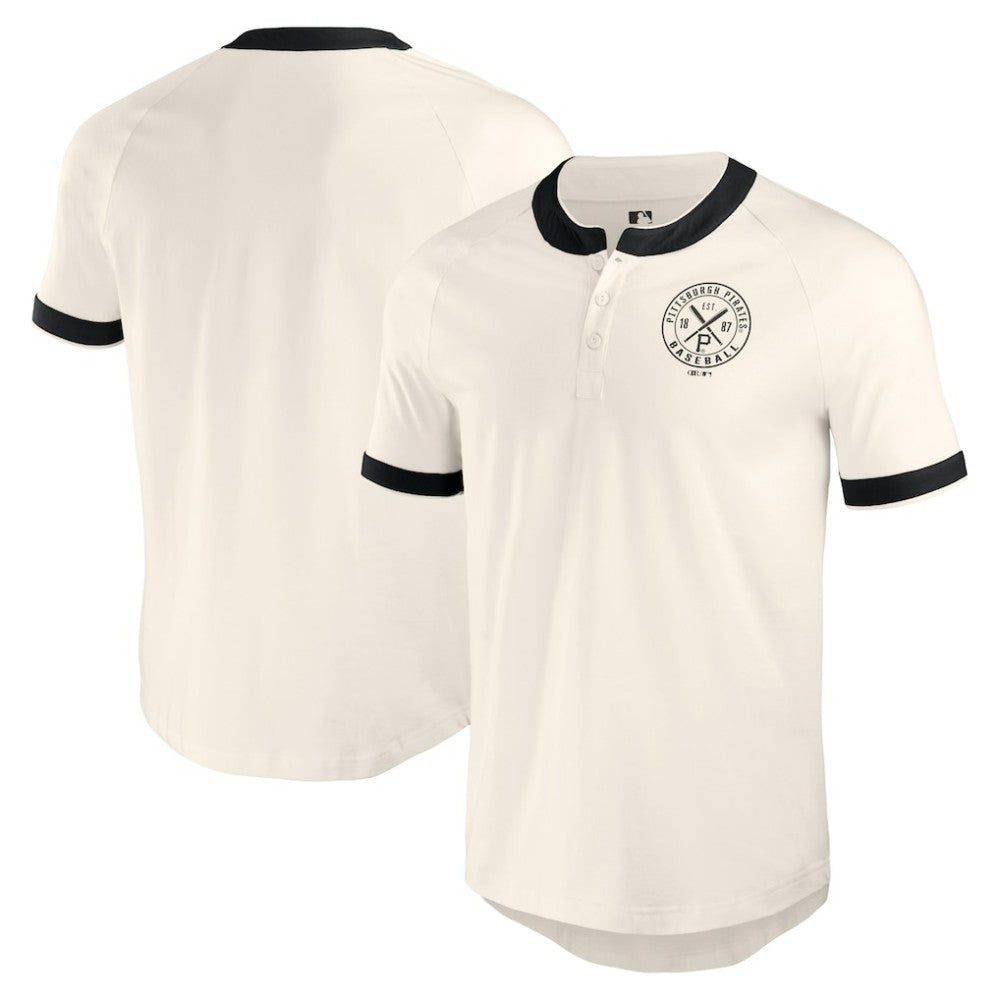 Pittsburgh Pirates Darius Rucker Collection Henley Raglan T-Shirt - White