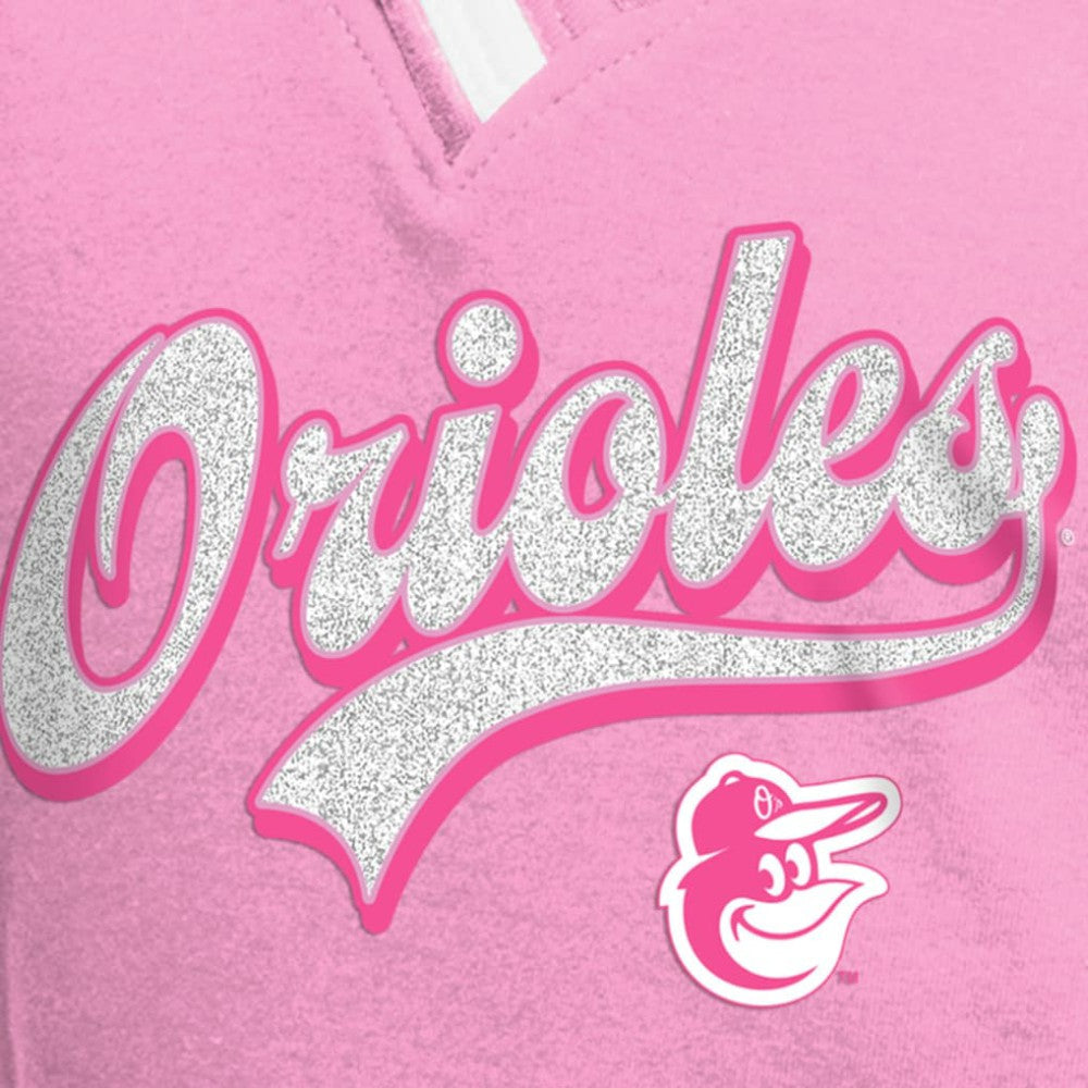 Baltimore Orioles Girls Youth Mommy & Me Raglan V-Neck T-Shirt - Pink | New Era