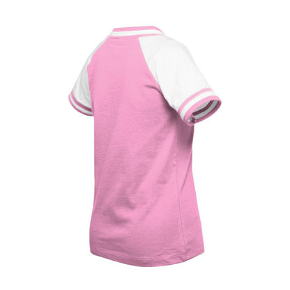 Cleveland Guardians Girls Youth Mommy & Me Raglan V-Neck T-Shirt - Pink | New Era