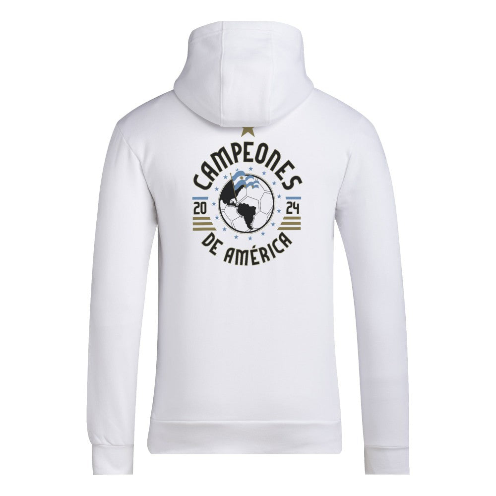 Argentina National Team 2024 Copa America Champions Pullover Hoodie - White | Adidas for sale