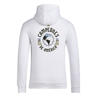 Argentina National Team 2024 Copa America Champions Pullover Hoodie - White | Adidas for sale
