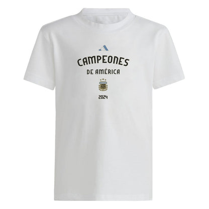 Argentina National Team Youth 2024 Copa America Champions T-Shirt - White | Adidas sale