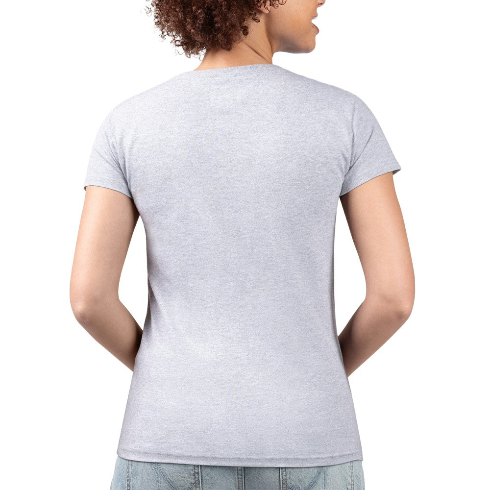 Cincinnati Reds G-III 4Her by Carl Banks Women's Super-Slim Fit Lightweight Flowers Graphic V-Neck T-Shirt - Heather Gray