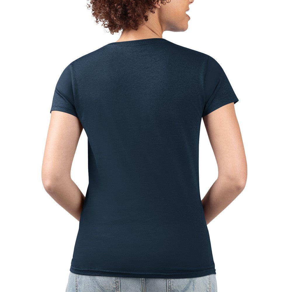Milwaukee Brewers G-III 4Her by Carl Banks Women's Super-Slim Fit Lightweight Flowers Graphic V-Neck T-Shirt - Navy