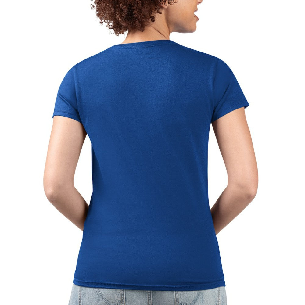 Texas Rangers G-III 4Her by Carl Banks Women's Super-Slim Fit Lightweight Flowers Graphic V-Neck T-Shirt - Royal