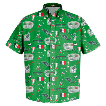 Mexico National Team Vive La Fete Impressions Artwork Button-Down Shirt - Green sale