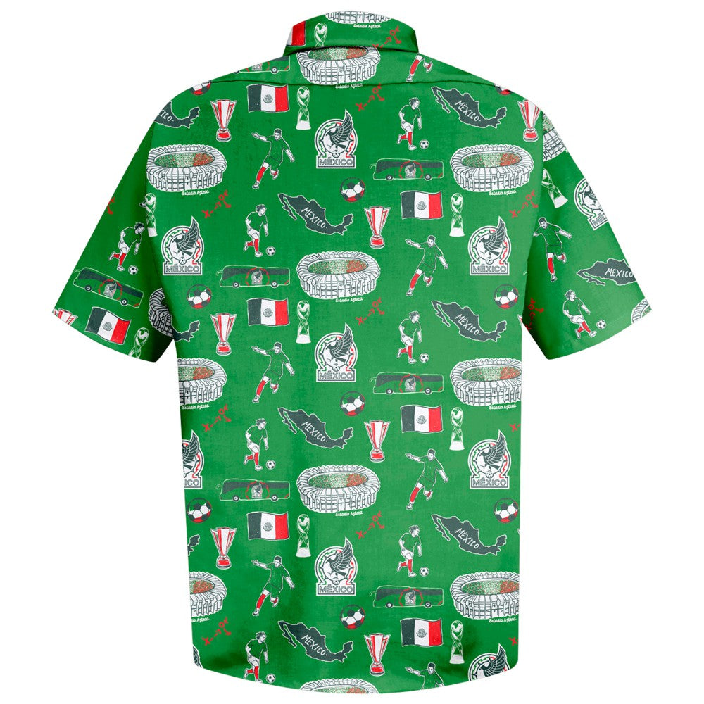 Mexico National Team Vive La Fete Impressions Artwork Button-Down Shirt - Green sale